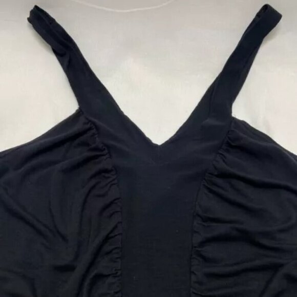 Charlotte Russe Tank Top Ladies Medium Black Rouched Front Banded Bottom Y2K EUC - Picture 9 of 10